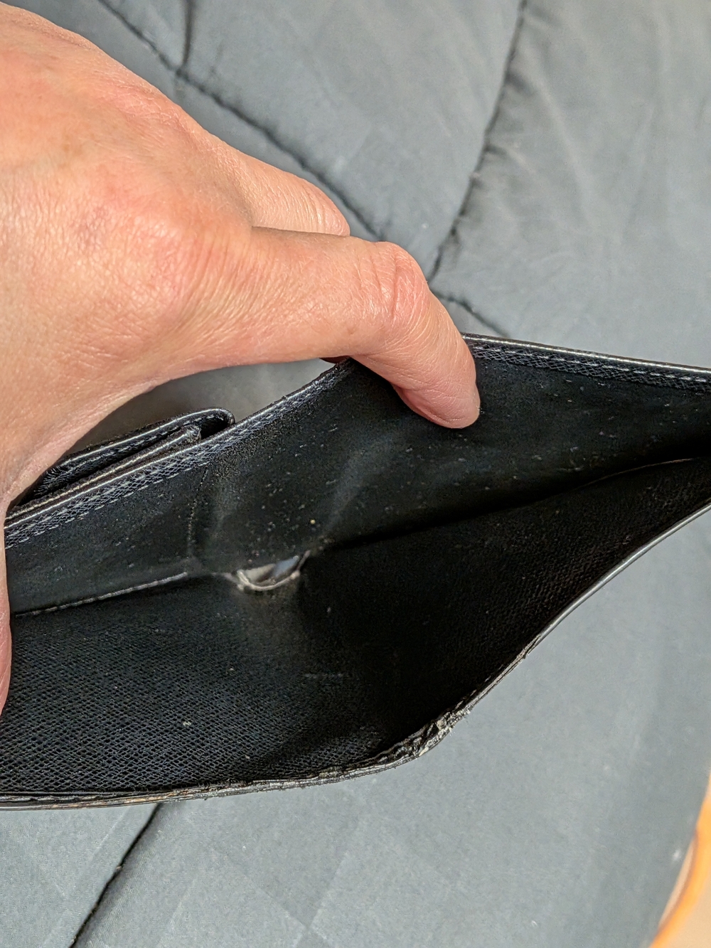 Men's Textured Leather Snap Wallet - Black - Picture 10 of 10